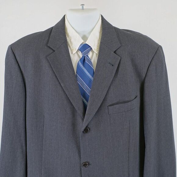 Vintage Hugo Boss Einstein / Sigma Gray Wool Blazer Natural Stretch 42R 3 Button - Picture 1 of 16
